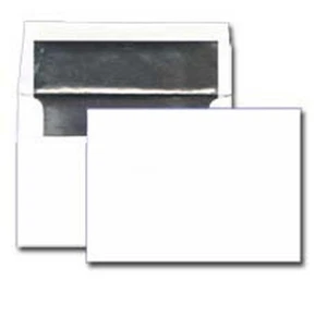 A6 Invitation Envelope, Silver Foil Lined, 24# White, 4 3/4" x 6 1/2:”, 500/Box - Picture 1 of 1