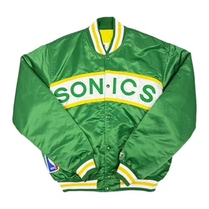 Vtg Rare NBA Seattle Supersonics Green Starter Satin Bomber Jacket Men’s XL  - Picture 1 of 6