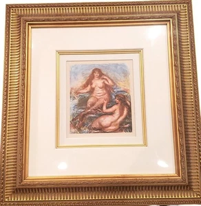 Pierre Auguste Renoir NUDE WITH DOG Estate Signed Limited Edition Giclee 16"x12" - Picture 1 of 5