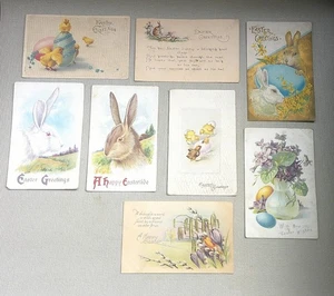 Antikes Lot von 8 Postkarten zum Thema Ostern-Anfang 1900-gebraucht und unbenutzt-Sammlerstück - Bild 1 von 2