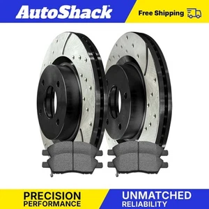Front Drilled Slotted Brake Rotors Ceramic Pads for Nissan Versa Note 1.6L - Picture 1 of 7