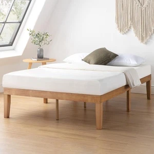 Naturalista Classic 16 Inch Solid Wood Platform Bed with Wooden Slats, Natura... - Picture 1 of 9
