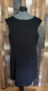 Pendleton Black Sheath Dress Sz 14P Virgin Wool Stretch Lined Petite Work Career - Picture 1 of 19