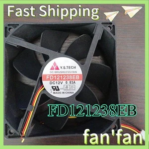1X FD121238EB Y.S.TECH Graphics card cooling fan DC12V 0.83A 3Pin Fast Shipping - Afbeelding 1 van 3