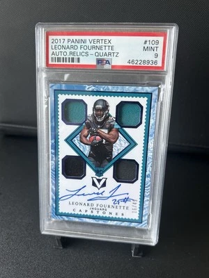 LEONARD FOURNETTE - 2017 Panini Vertex Capstones Quad Patch Auto RC #16/49 PSA9 - Image 1 of 2