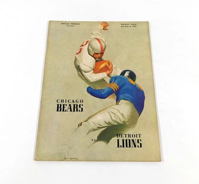 1955 Detroit Lions at Chicago Bears NFL Football Program 12-4-55 - Image 1 of 2