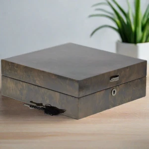 Dark Burl Wood Watch Box for 12 Watches with Solid Lid - Picture 1 of 5
