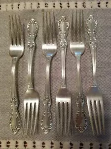 Wm Rogers Mfg Grand Elegance 1959 Posate Argento Piatto Extra Forchette - Foto 1 di 4
