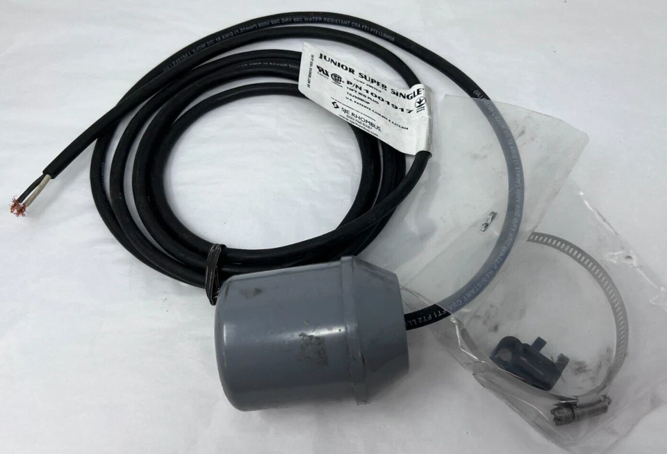 SJE-Rhombus 1001917 10JSDWOP Pump Float Switch Super Single 10 ft cord W/O Plug