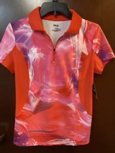 NEW Fila Tru Golf Womens Wicking Mesh Sides Shirt Short Sleeves Pink Red S - Imagen 1 de 5