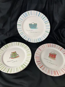 Purse Salad / Dessert 8” Plates “Accessories Make The Woman” Set Of 5 By Rosanna - Picture 1 of 7