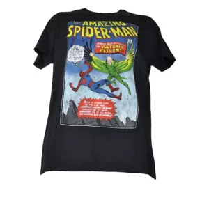 The Amazing Spider Man Super Hero Black Tshirt Tee Short Sleeve Crew Neck Mens - Picture 1 of 1