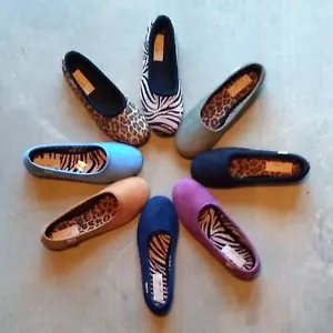 Ladies Ballet Slippers - Black Ducados Heather Navy T an Olive, Zebra Ocelot - Picture 1 of 17
