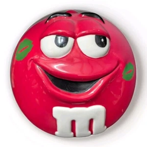 Vtg M&M Ceramic Cookie Jar Red Candy Galerie Green Kiss Lips 2003 Collectible*** - Picture 1 of 8