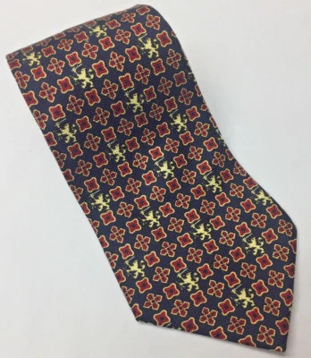 Tommy Hilfiger Corbata Hombre Negra y Borgoña Geométrica 100% Seda Hecha en EE. UU.       Foto 1 de 4