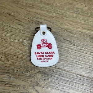 Santa Clara Used Cars Tag-Master DP-334 Salesman Sample White Keychain Key Ring - Picture 1 of 4