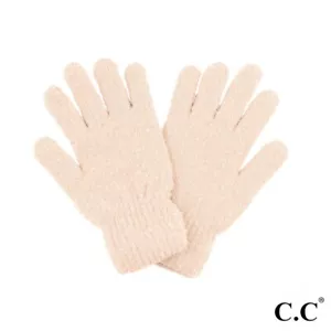  C.C Boucle Smart Touch Gloves With Lining Inside - Rose - Picture 1 of 1