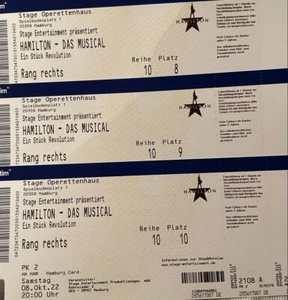 Musical Tickets Hamilton Hamburg - Bild 1 von 2