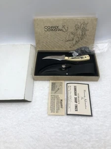 Vintage Schrade Scrimshaw ( Whalers/ Ship) 152SC Sharpfinger NIB Made In USA - Picture 1 of 20
