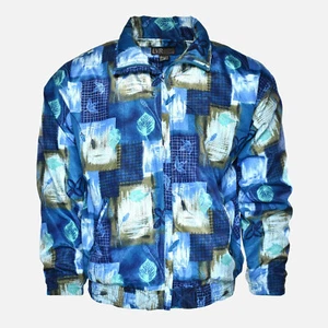 Vintage EVR Rousso Apparel 90's Abstract Geometric Bomber Windbreaker Jacket - S - Picture 1 of 5