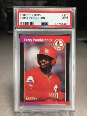 1989 Donruss Terry Pendleton #230 - PSA 9 - POP 1 (none graded higher) - Image 1 of 2