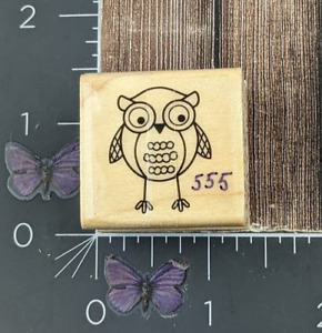 Hero Arts Owl Bird Animal Rubber Stamp Wood #AJ53