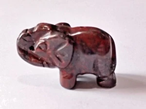 Close-out Sale Ends 12/31 Brecciated Jasper Elephant Animal Bead  DIY Charm - Picture 1 of 1