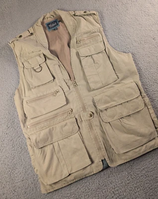 Woolrich Vest Adult Large Beige Safari Fishing Hiking Cargo Pockets Hunting Men - Image 1 of 4