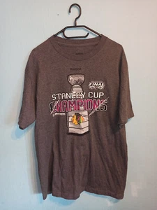 Reebok Chicago Blackhawks 2015 Stanley Cup Champions Shirt Tee grau NHL L - Picture 1 of 3