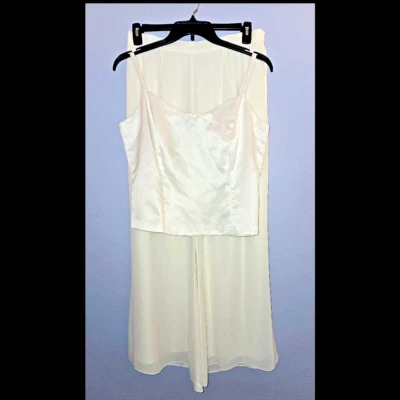 Pantalón Coldwater Creek Marfil - Talla 16 Satén Cami y Talla 18 Pantalones de Gasa Foto 1 de 4