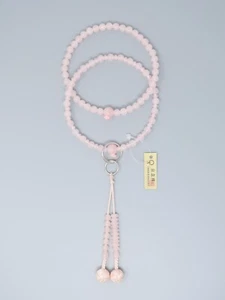 Jodo shu Buddhist Rosary Mala Juzu Prayer beads Japan Kyoto Rose quartz Woman - Picture 1 of 5