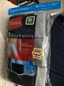 Calzoncillos boxer Hanes negros/grises para hombre, paquete de 3 talla XL - Imagen 1 de 2