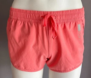 ROXY "Noo Bai" Coral Pink Run Shorts Elastic Drawstring Waist Womens Size XS 6 8 - Picture 1 of 7