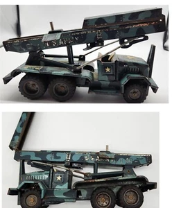 VINTAGE 1950'S US ARMY ROCKET LAUNCHER TRUCK TIN FRICTION MADE IN JAPAN ALPS 9" - Picture 1 of 23