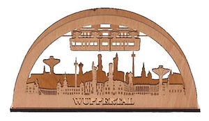 Serviettenhalter Briefhalter Wuppertaler Stadtsilhouette Skyline | im Holzdesign - Bild 1 von 3