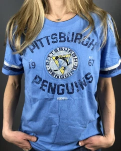 Camiseta para mujer Pittsburgh Penguins NHL CCM azul claro - Imagen 1 de 5