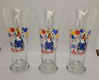 Set of 3 Budweiser 1987 Bud Light SPUDS MACKENZIE Beer Pilsner Glasses 7"