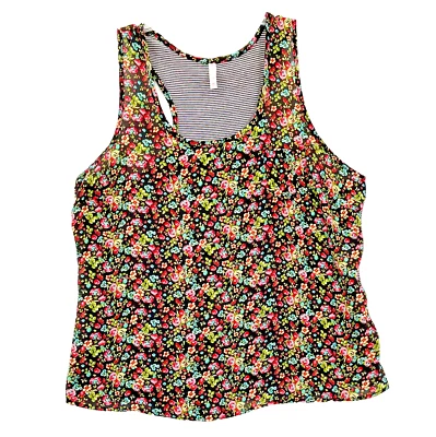 Blusa Pullover Para Mujer Talla Grande XXL Multicolor Floral Frontal Rayas Traseras Foto 1 de 4