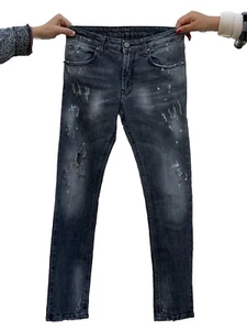 John Richmond Gray Distressed Jeans Men's 29x27.5 Italy Made Punk Rock Style#P1 - Picture 1 of 9