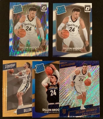 Lote de 5 tarjetas de novato Panini Dillon Brooks 2017-18 Memphis Grizzlies Foto 1 de 4