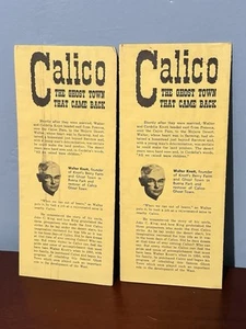 2 folletos de historia de mapa de Yermo de Calico Ghost Town de colección California Knott - Imagen 1 de 13