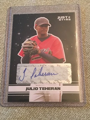 JULIO TEHERAN 2008 JUST MINORS BLACK JUST STARS AUTOGRAPH #4/25 BRAVES RC - Image 1 of 2