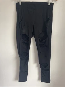 Torrid schwarze Leggings mit Netzausschnitten Größe 1 - Bild 1 von 5
