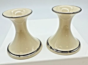 SOLITARIO Platino Por Lenox Juego De 2 SOPORTES PARA CANDELABROS 3 3/4" Alto De Colección - Imagen 1 de 8