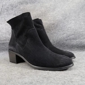Paul Green Shoe Women 8.5 Bootie Classic Fashion Block Heel Leather Nicole Black - Picture 1 of 18
