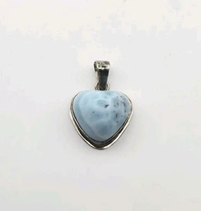 Vintage Sterling Silber 925 Larimar Herz Anhänger Charm - Bild 1 von 4