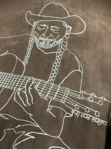 Chaqueta De Colección Rara Willie Nelson Bordada Imitación Gamuza Talla Pequeña Para Mujer’s Marrón - Imagen 1 de 12