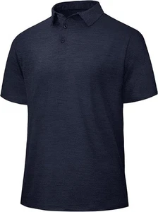 👕 Camisa Polo BooJoo Para Hombre Grande Rendimiento Secado Rápido Absorbe Humedad Azul Marino - Imagen 1 de 5