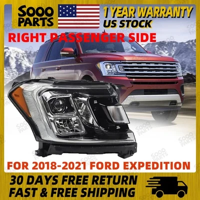 Right Passenger Halogen Headlight Lamp For 2018-2021 Ford Expedition JL1Z13008K Foto 1 de 4