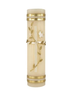 Cross with Flowers Mass Baptism Confirmation Wedding Candle Christening Godpa... - Image 1 of 4